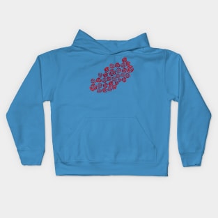 Red Artistic Roses Kids Hoodie